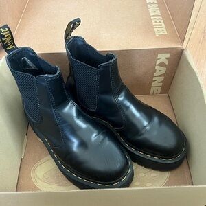 Dr. Marten Black Leather Platform Boots